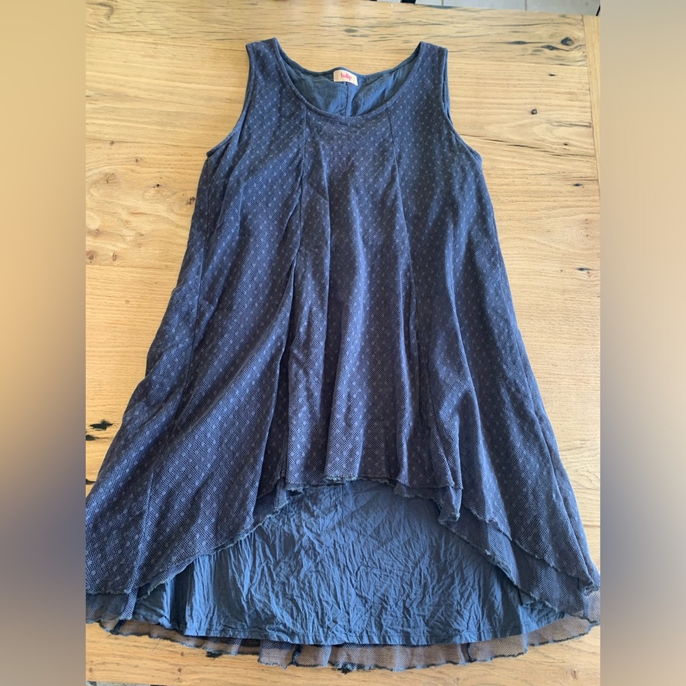 Tulip High Low Lined Mesh Tank‎ Flare Tunic Top Gray Women’s Medium Preloved